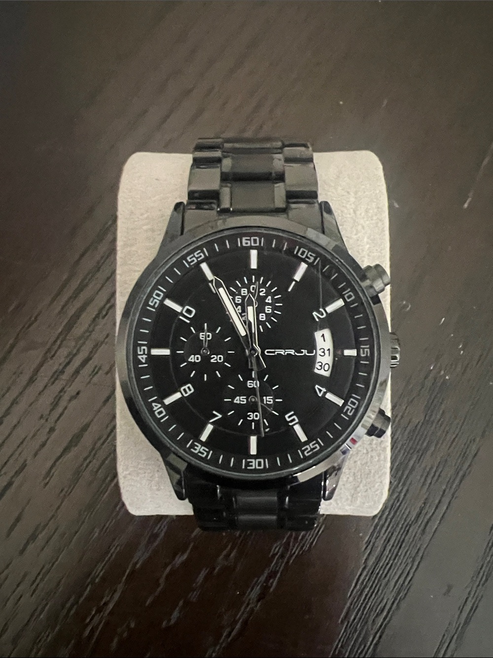 Men’s Black Stainless Steel Chronograph Watch